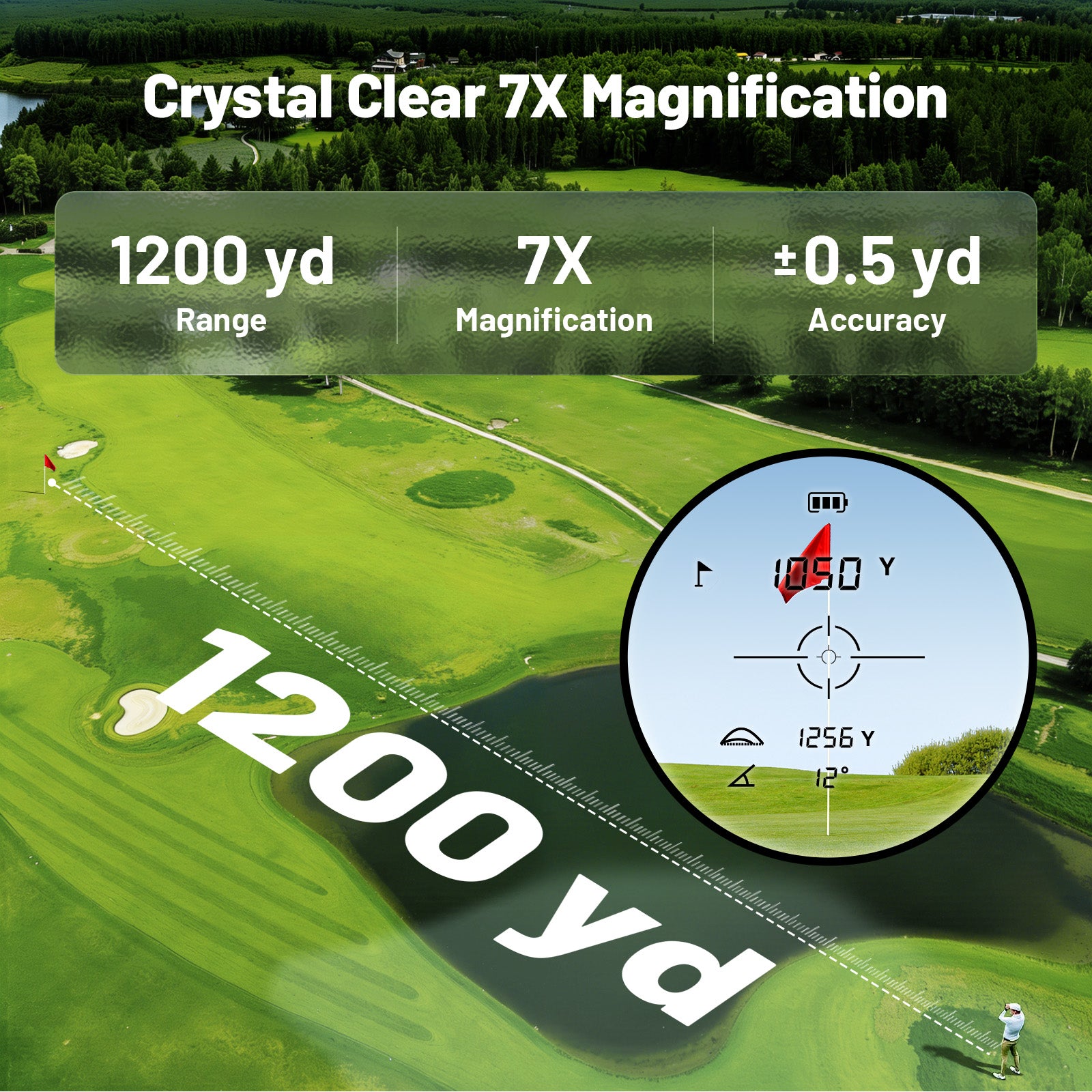 Golvia 30 Golf Range Finder 1200 Yards