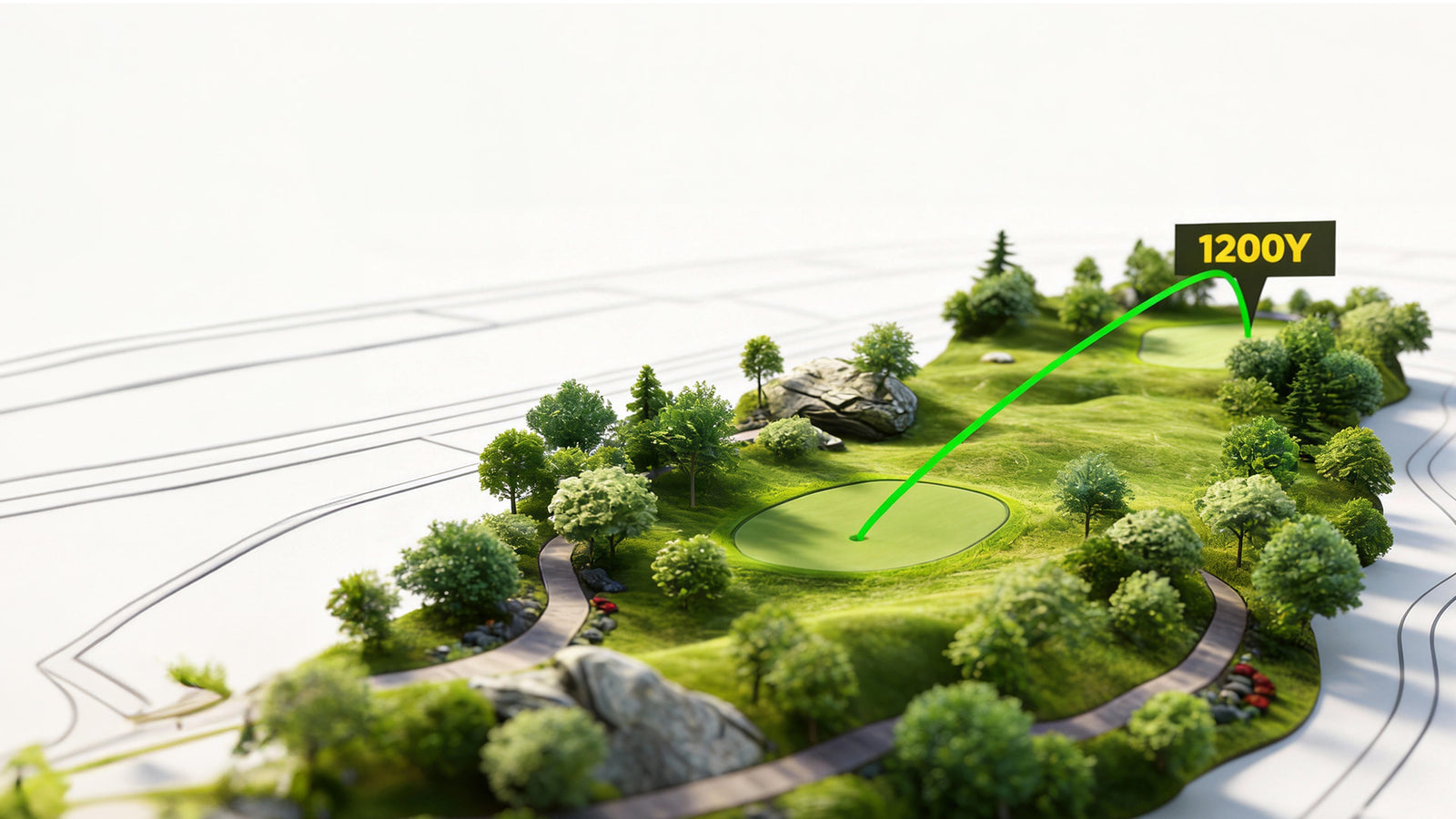 1200-yard range and 7X magnification golf rangefinder